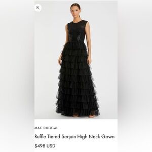 Elegant Black Tiered Evening Gown